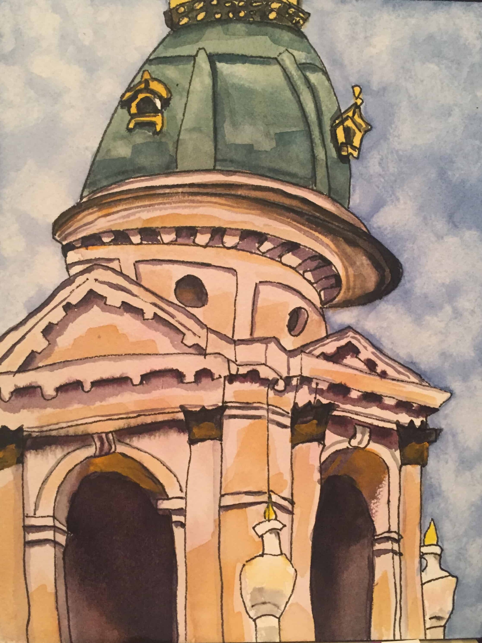 Painting of a castle tower